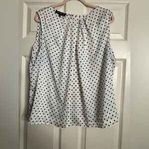 Jones New York Black and White Polka Dot Blouse